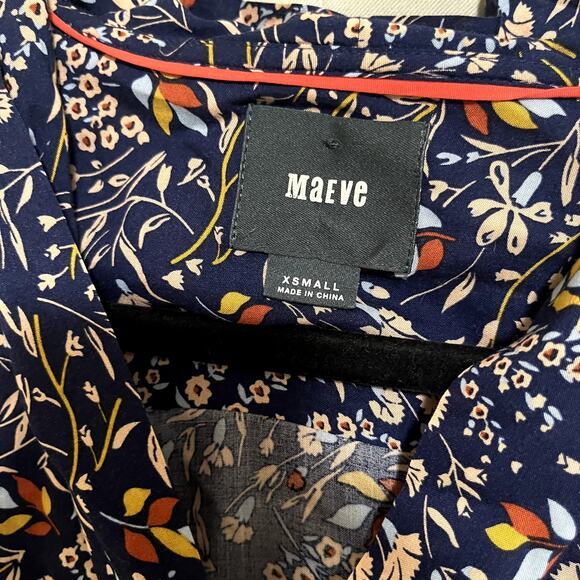 Anthropologie Maeve Floral Tie-Neck Swing Blouse - Picture 4 of 5